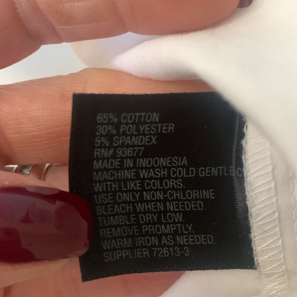 Worthington high collar v neck flare bell sleeve white women’s top SZ M - Picture 6 of 11